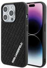 Telefoniümbris Karl Lagerfeld 3D Rubber Multi Logo KLHCP15L3DMKRLK, Apple iPhone 15 Pro, must