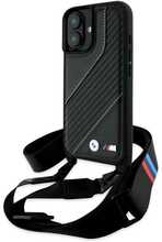 Telefoniümbris BMW BMHCP16M23PSCCK M Edition Carbon Stripe & Strap, Apple iPhone 16 Plus, must