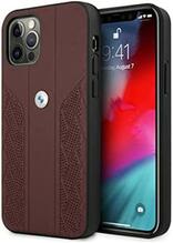 BMW Leather Curve Perforate BMHCP12MRSPPR ümbris, Apple iPhone 12/12 Pro, punane