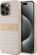 DKNY Leather Mono Stripe & Metal Logo ümbris DKHCP15XPRTHSLP, Apple iPhone 15 Pro Max, roosa