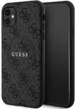 Telefoniümbris Guess GUHMN61G4GFRK 4G Collection Leather Metal Logo MagSafe, Apple iPhone 11/XR, must