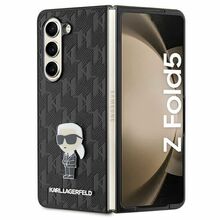 Karl Lagerfeld Saffiano Monogram Ikonik Pin KLHCZFD5SAPKINPK ümbris, Samsung Galaxy Z Fold 5, must