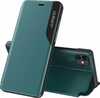 Hurtel Eco Leather View kaaned, Apple iPhone 13 Pro, roheline, raamatu tüüpi, alusega