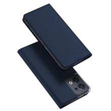 Dux Ducis Skin Pro kaaned, Oppo Reno 8, avanevad, kaarditasku, alus, sinine