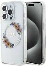 Telefoniümbris Guess GUHMP15LHFWFCT IML Flowers Wreath MagSafe, Apple iPhone 15 Pro, läbipaistev