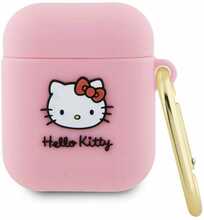 Hello Kitty Silicone 3D Kitty Head kate, AirPods 1/2, roosa, HKA23DKHSP