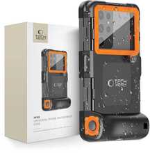 Telefoni veekindel ümbris Tech-Protect IPX8 Diving, must/oranž