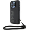 BMW Signature Leather Wordmark Cord BMHCP15L23RMRLK ümbris, Apple iPhone 15 Pro, must