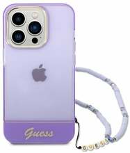 Telefoniümbris Guess GUHCP14XHGCOHU Translucent Pearl Strap, Apple iPhone 14 Pro Max, lilla