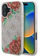 Telefoniümbris Guess GUHMP16SP4ROPEMCP 4G Flowers Print MagSafe, Apple iPhone 16 6.1, roosa