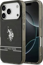 Telefoniümbris US Polo Assn US Polo DH and Bottom Stripe Logo MagSafe, Apple iPhone 17 Pro, must