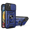 Hurtel Hybrid Armor Camshield ümbris alusega ja kaamera kattega, Apple iPhone 15 Plus, sinine