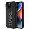 Karl Lagerfeld 3D Rubber Glitter Logo ümbris KLHCP15S3DMBKCK, Apple iPhone 15, must