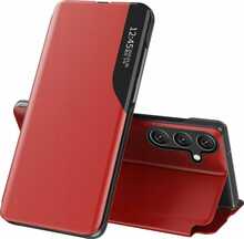 Telefoniümbris Hurtel Eco Leather View Case, Samsung Galaxy S25 Plus, punane