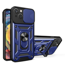 Hurtel Hybrid Armor Camshield ümbris alusega ja kaamera kattega, Apple iPhone 15 Plus, sinine