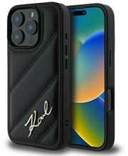 Telefoniümbris Karl Lagerfeld Quilted Signature, Apple iPhone 16 Pro, must