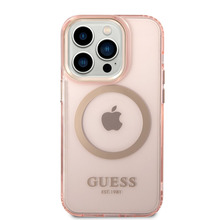 Telefoniümbris Guess GUHMP14XHTCMP Gold Outline Translucent MagSafe, Apple iPhone 14 Pro Max, roosa