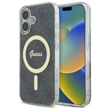 Telefoniümbris Guess GUHMP16MH4STK 4G MagSafe, Apple iPhone 16 Plus, must