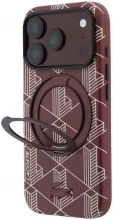 Lacoste PVC Semi Wrap Blend Ring Stand ümbris, Apple iPhone 18 Pro Max, bordo