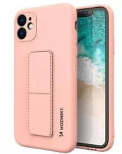 Wozinsky Kickstand silikoonümbris, Apple iPhone 12, roosa
