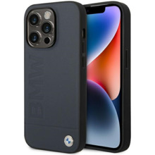 Telefoniümbris BMW Leather Hot Stamp MagSafe BMHMP14XSLLNA, Apple iPhone 14 Pro Max, tumesinine