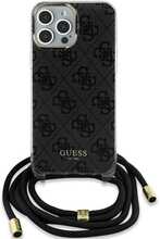 Telefoniümbris Guess Crossbody Cord 4G Print GUHCP15XHC4SEK, iPhone 15 Pro Max, must