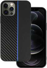 Telefoniümbris Tel Protect CARBON, Apple iPhone 12 Pro Max, must sinise triibuga