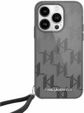Karl Lagerfeld IML Mono KL Pattern & Cord KLHCP15LHKDPNSK ümbris, Apple iPhone 15 Pro, must