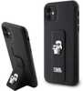 Telefoniümbris Karl Lagerfeld Gripstand Saffiano Karl&Choupette Pins KLHCN61GSAKCPK, Apple iPhone 11/XR, must