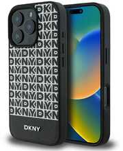 DKNY PU Leather Repeat Pattern ümbris, Apple iPhone 16 Pro, must