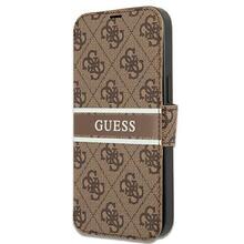 Telefoniümbris Guess GUBKP13L4GDBR 4G Printed Stripe Book Case, Apple iPhone 13 Pro, pruun