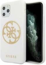 Telefoniümbris Guess GUHCN65TPUWHGLG Glitter 4G Circle Logo, Apple iPhone 11 Pro Max, valge