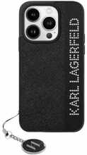 Telefoniümbris Karl Lagerfeld Saffiano Rhinestones & Charm KLHCP15XPSAKDGCK, iPhone 15 Pro Max, must