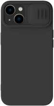 Nillkin CamShield Silky silikoonümbris, Apple iPhone 15 Plus, must