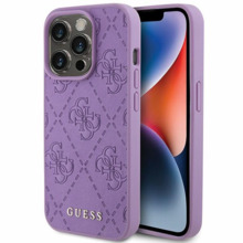 Telefoniümbris Guess Leather 4G Stamped, Apple iPhone 15 Pro Max, lilla