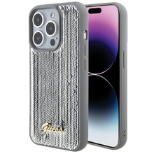Telefoniümbris Guess Sequin Script Metal GUHCP15XPSFDGSS, iPhone 15 Pro Max, hõbedane