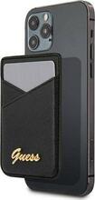 Telefoni kaarditasku Guess Wallet Card Slot GUWMSSASLBK MagSafe Saffiano, must