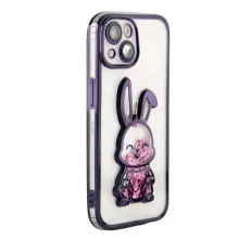 iLike silikoonümbris Print Desire Rabbit, Apple iPhone 14, lilla