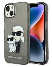 Telefoniümbris Karl Lagerfeld KLHCP14MHNKCTGK, Apple iPhone 14 Plus, must, Glitter Karl&Choupette