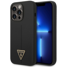 Telefoniümbris Guess GUHCP14XSLTGK Silicone Triangle, Apple iPhone 14 Pro Max 6,7, must