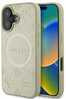 Telefoniümbris Guess Saffiano Peony Stamp MagSafe, Apple iPhone 16, kuldne
