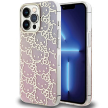 Telefoniümbris Hello Kitty IML Gradient Electrop Crowded Kitty Head HKHCP14XHCHPEP, Apple iPhone 14 Pro Max, roosa