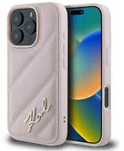 Telefoniümbris Karl Lagerfeld Quilted Signature, Apple iPhone 16 Pro, roosa