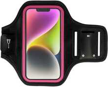 SLIM Type 2 telefoniümbris randmepaela kinnitusega, Apple iPhone 13/13 Pro/14/14 Pro/15/15 Pro/16/16 Pro ja Samsung S21/S22/S23/S24 (5,5 tolli), must-roosa