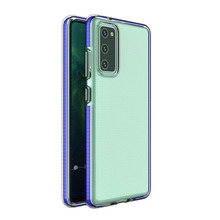 Telefoniümbris Spring clear TPU gel värvilise raamiga, Samsung Galaxy A72 4G, tumesinine