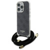 Telefoniümbris Guess GUHCP16LHC4SEK Crossbody Cord 4G Print, Apple iPhone 16 Pro, must