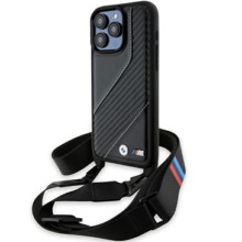 Telefoniümbris BMW M Edition Carbon Stripe & Strap BMHCP15X23PSCCK, Apple iPhone 15 Pro Max, must