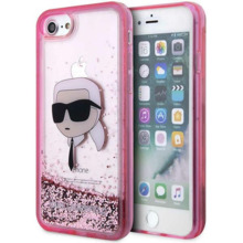 Telefoniümbris Karl Lagerfeld Glitter Karl's Head KLHCI8LNKHCP, Apple iPhone SE 2022/SE 2020/7/8, roosa