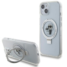 Telefoniümbris Karl Lagerfeld Ring Stand Karl&Choupette MagSafe KLHMP14SHMRSKCH, Apple iPhone 13/14/15, valge