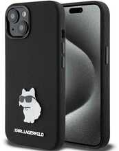 Karl Lagerfeld silikoonümbris Choupette Metal Pin KLHCP15MSMHCNPK, Apple iPhone 15 Plus/14 Plus, must